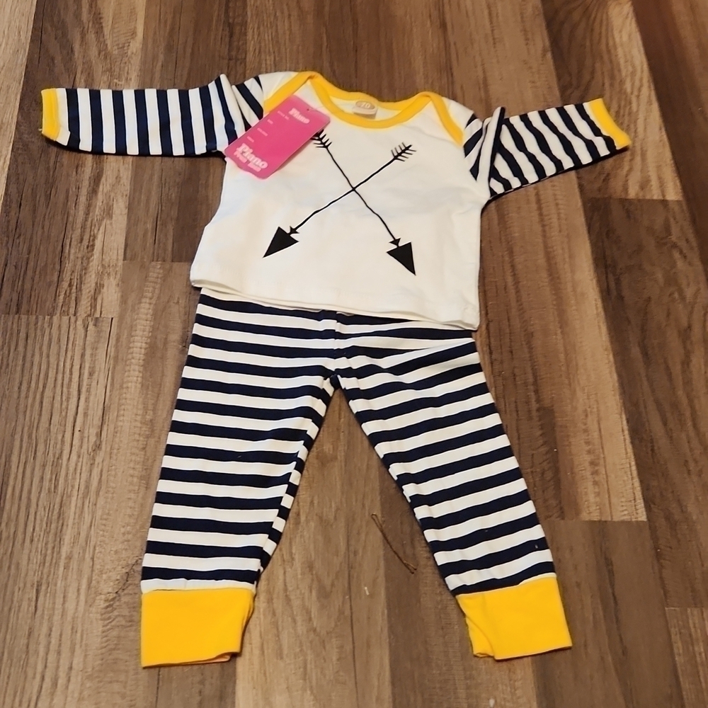 ARROW 2pc Set Little Girls Size 6mo /70 Yellow/Black NWT